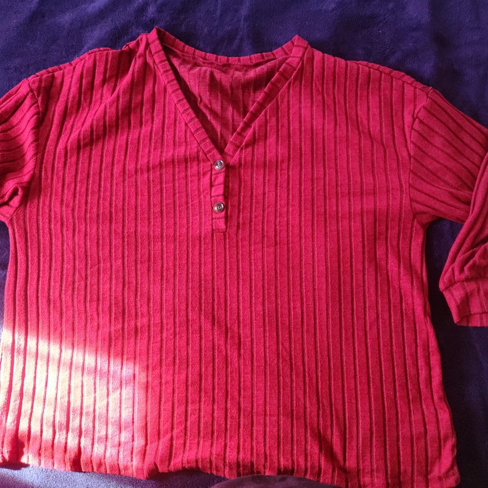 SHEIN Curve Red Textured Fabric